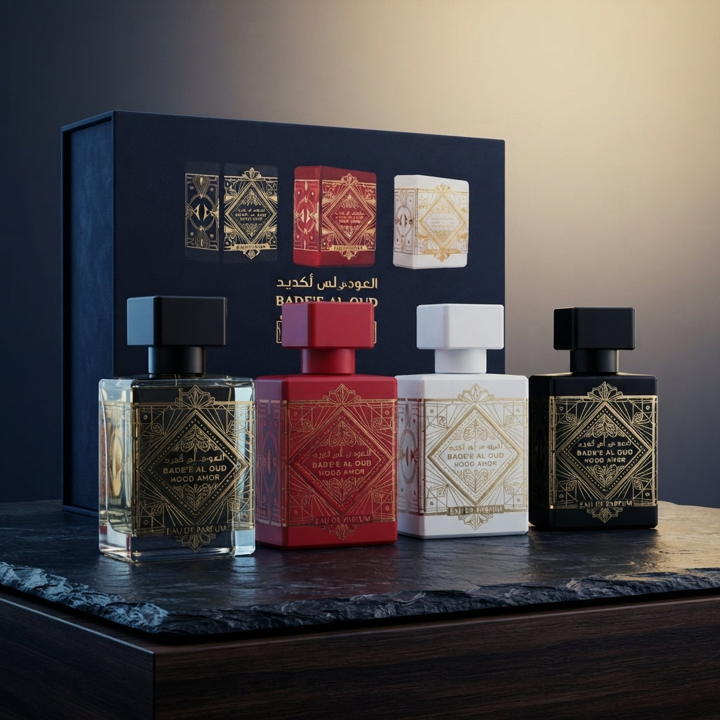 Men's Perfume Gift Set - 4 PCS Long Lasting Woody Citrus Eau De Toilette for Work, Dating, and Casual Use