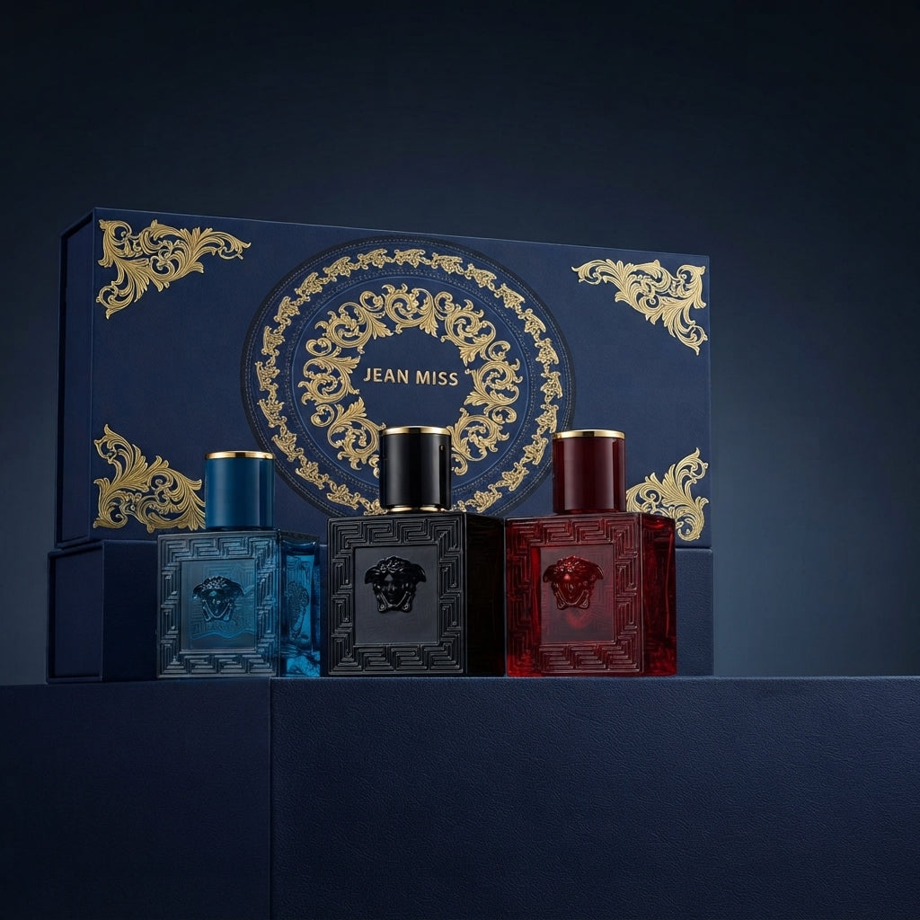 Men's Perfume Gift Set - 4 PCS Long Lasting Woody Citrus Eau De Toilette for Work, Dating, and Casual Use
