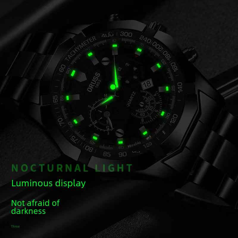 Oruss Men's Multifunctional Quartz Watch – Stylish, Waterproof Business Chronograph