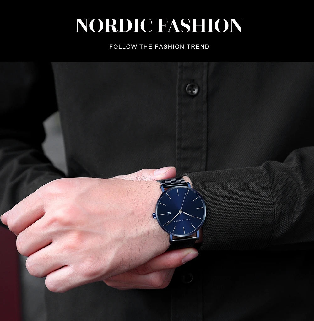 Stylish Men's Casual Leather Wristwatch - Minimalist Elegance for Every Occasion - Lvoris