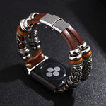 Stylish and Durable Genuine Leather Apple Watch Band for Men