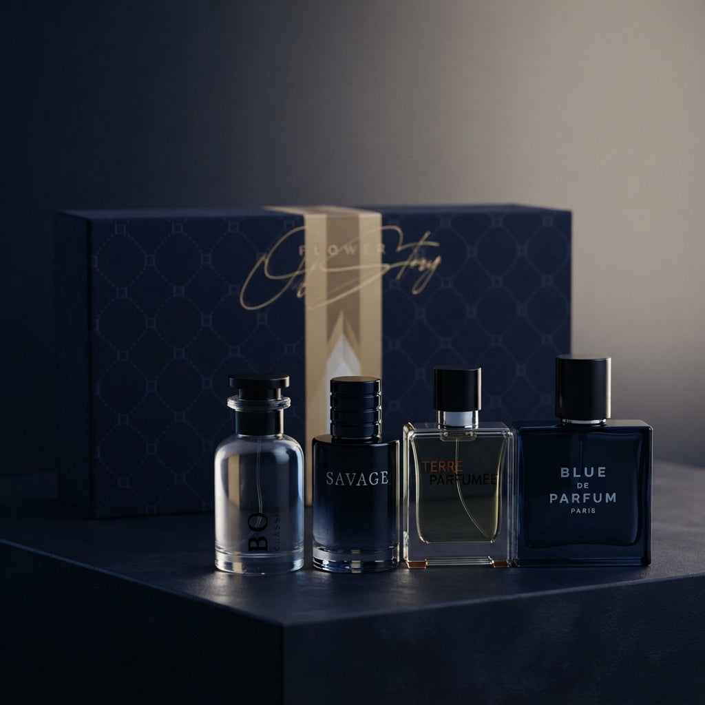 Men's Perfume Gift Set - 4 PCS Long Lasting Woody Citrus Eau De Toilette for Work, Dating, and Casual Use