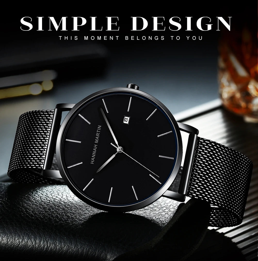Stylish Men's Casual Leather Wristwatch - Minimalist Elegance for Every Occasion - Lvoris