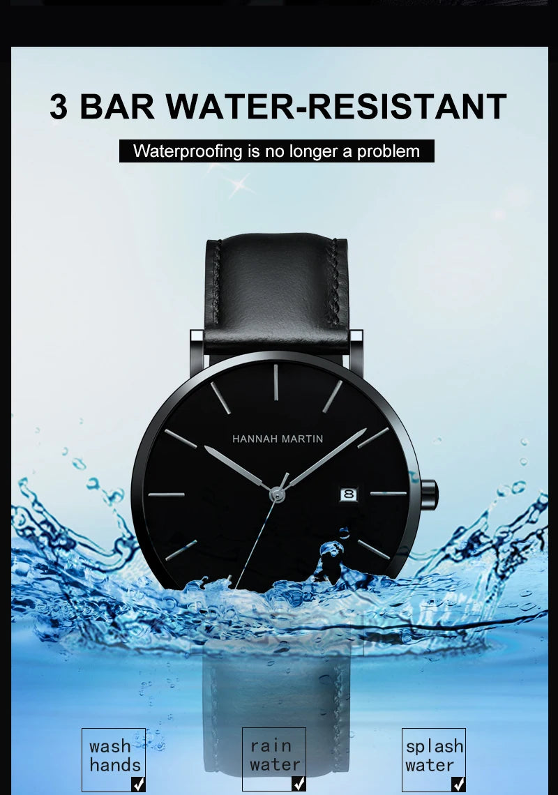 Stylish Men's Casual Leather Wristwatch - Minimalist Elegance for Every Occasion - Lvoris