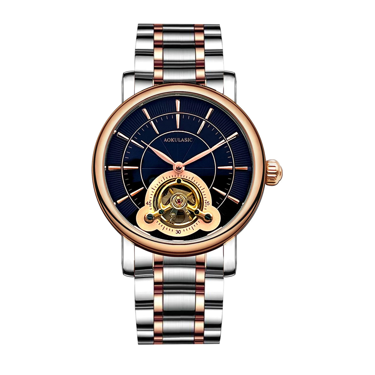 AOKULASIC Men New Mechanical Watch Tourbillon Wristwatch Waterproof Sport Automatic Watches Man Business Clock Relogio Masculino