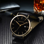 Stylish Men's Casual Leather Wristwatch - Minimalist Elegance for Every Occasion - Lvoris