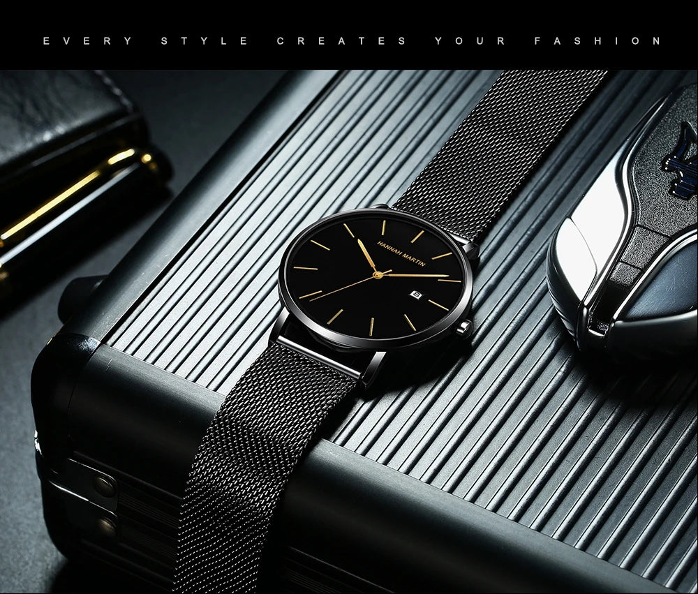 Stylish Men's Casual Leather Wristwatch - Minimalist Elegance for Every Occasion - Lvoris