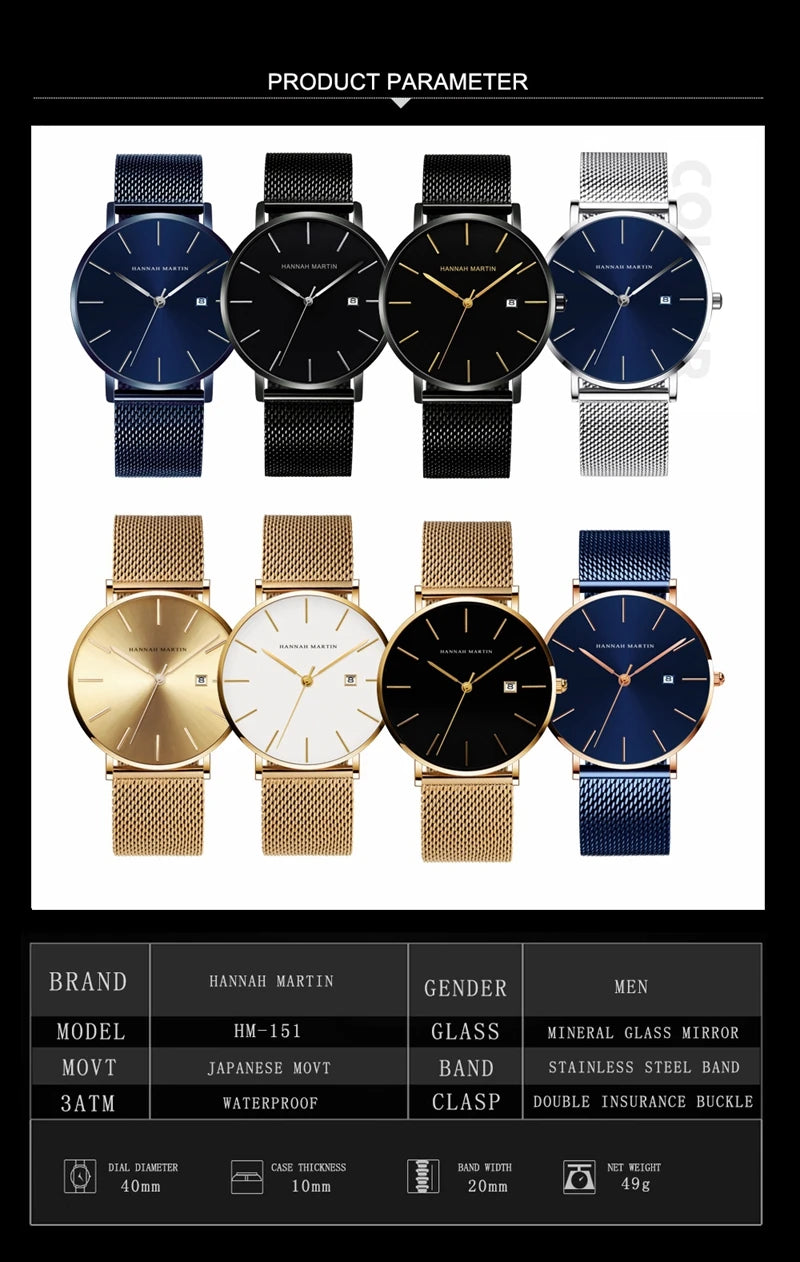 Stylish Men's Casual Leather Wristwatch - Minimalist Elegance for Every Occasion - Lvoris