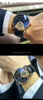 AOKULASIC Men New Mechanical Watch Tourbillon Wristwatch Waterproof Sport Automatic Watches Man Business Clock Relogio Masculino