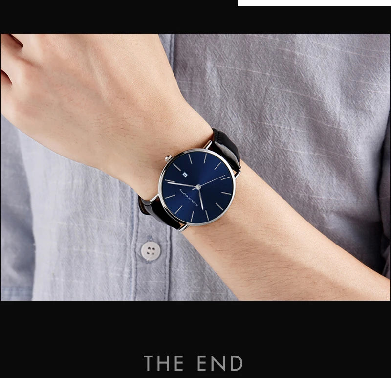 Stylish Men's Casual Leather Wristwatch - Minimalist Elegance for Every Occasion - Lvoris