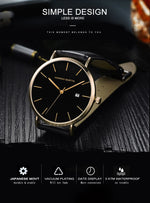 Stylish Men's Casual Leather Wristwatch - Minimalist Elegance for Every Occasion - Lvoris