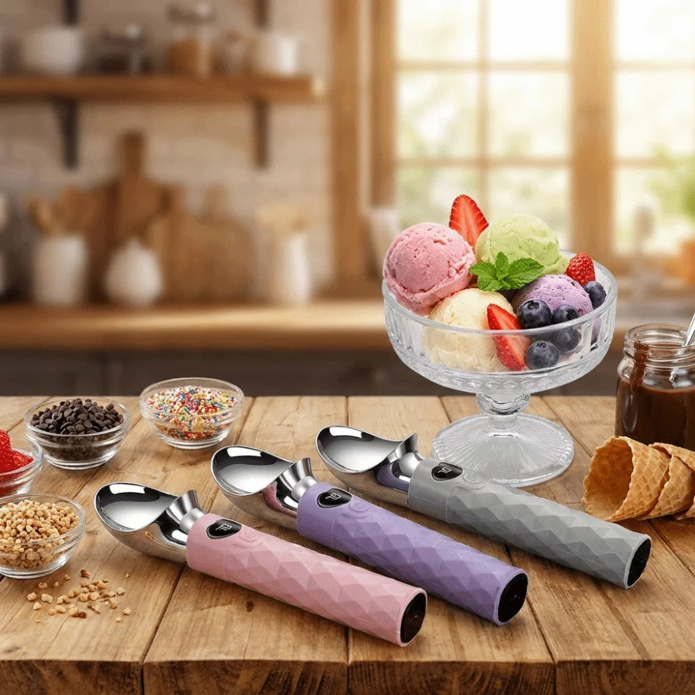 Heated Ice Cream Scoop: Effortless Dessert Serving at Your Fingertips