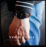 Stylish Men's Casual Leather Wristwatch - Minimalist Elegance for Every Occasion - Lvoris