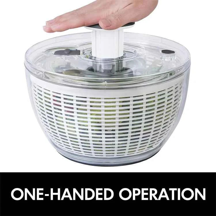 One-Handed Salad Spinner: Effortless Lettuce Dryer for Busy Kitchens