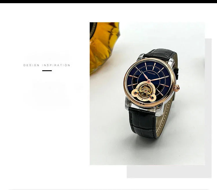 AOKULASIC Men New Mechanical Watch Tourbillon Wristwatch Waterproof Sport Automatic Watches Man Business Clock Relogio Masculino